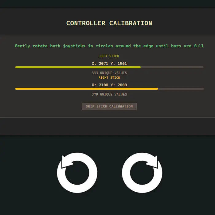 Marius 8K thumbstick calibration