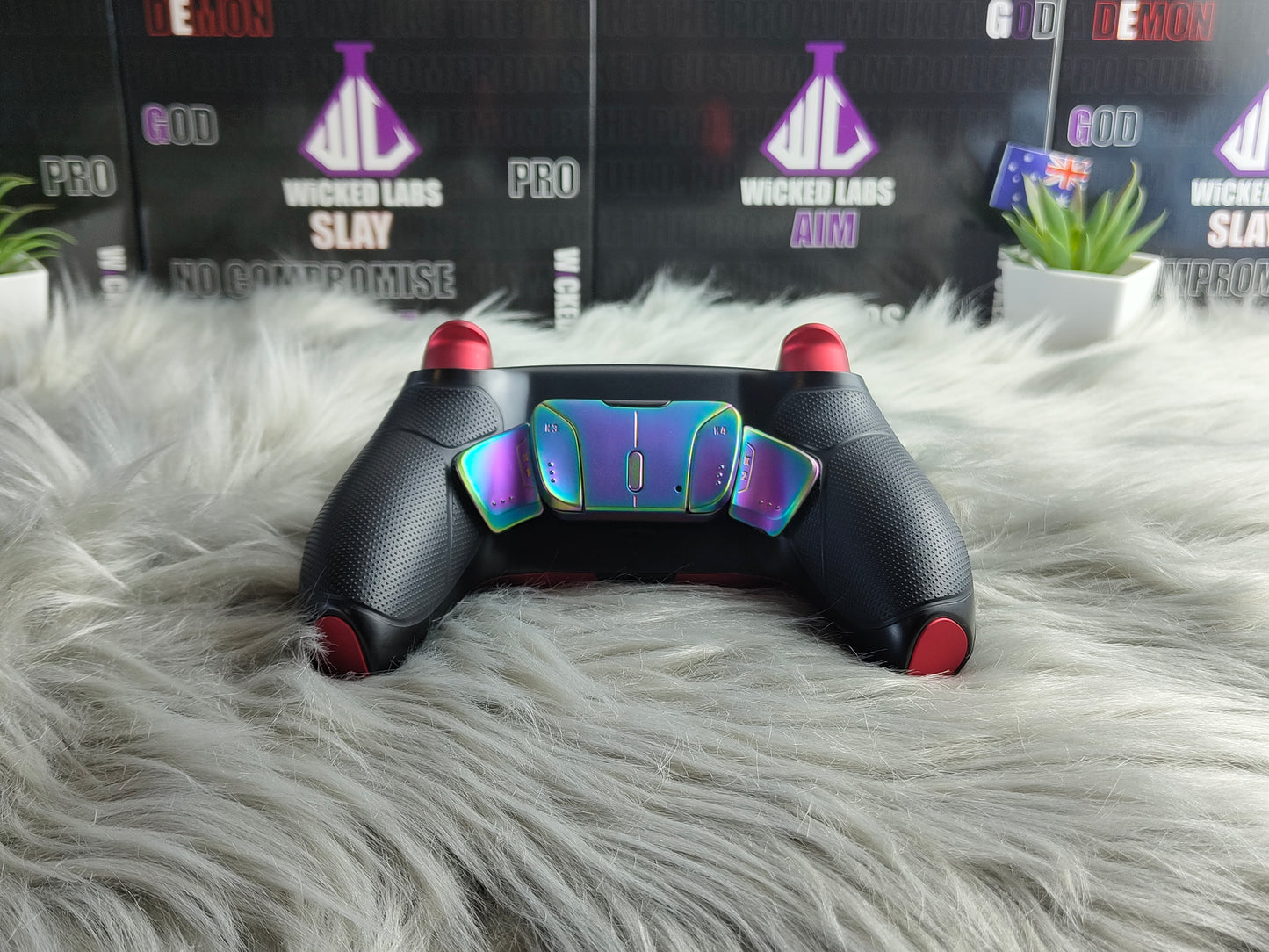 24HR Crimson Red TMR Pro Controller + 4 ridescent Metal Paddles