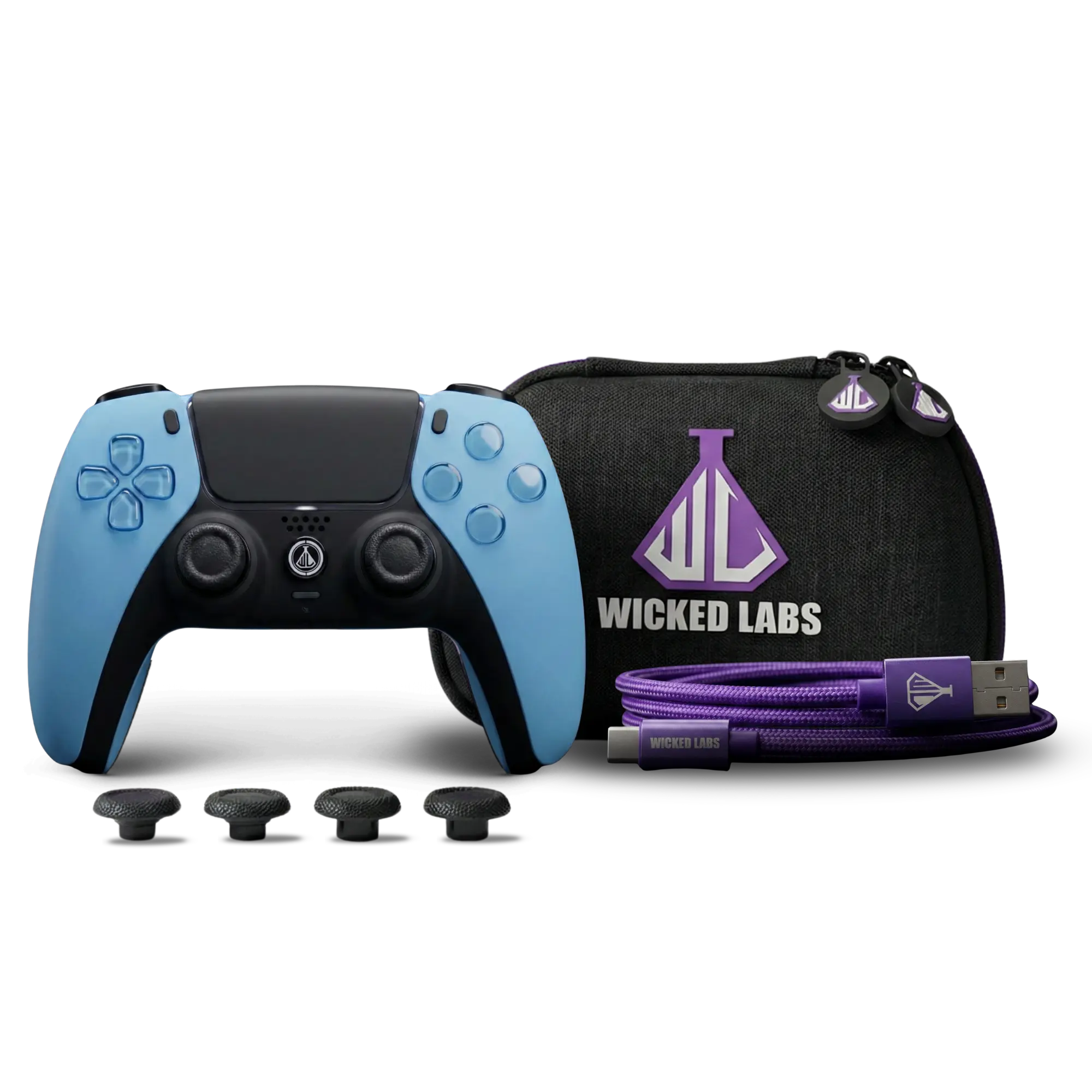 Light blue custom PS5 controller