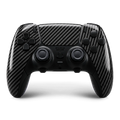 Custom DualSense Edge controller with carbon fibre shell and black controls