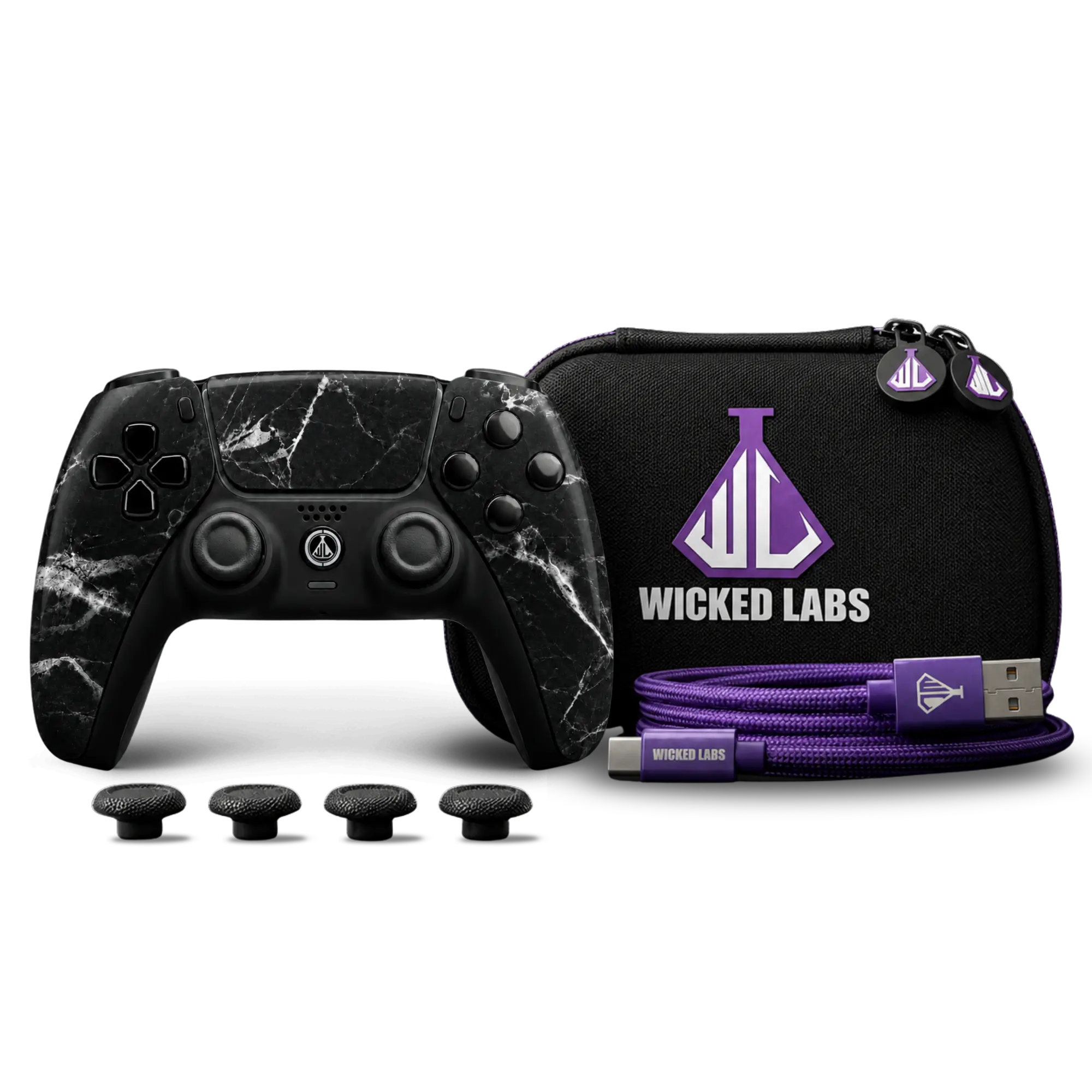 Custom PS5 Max Controller – Black Marble