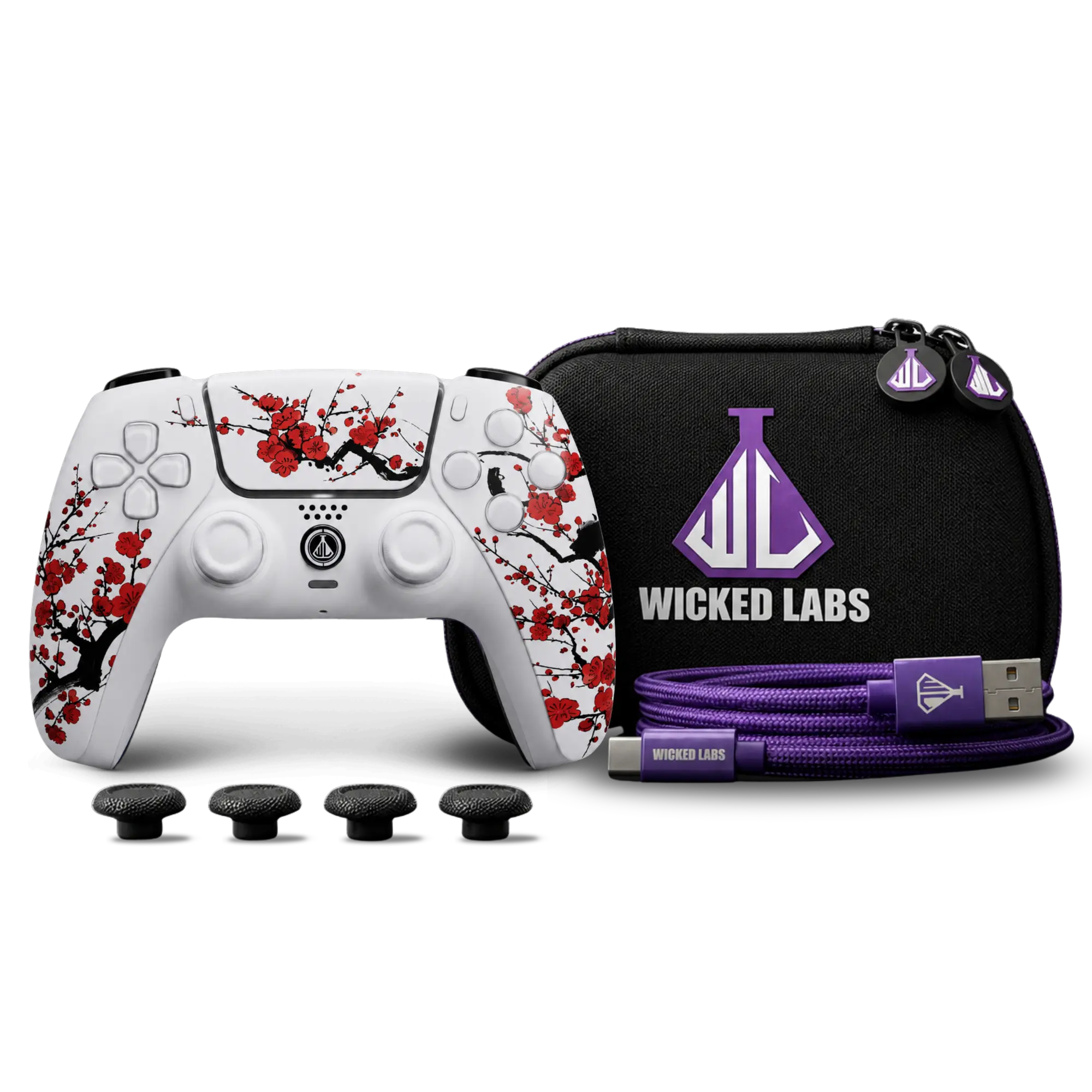 Custom PS5 Pro Controller – Winter Blossom