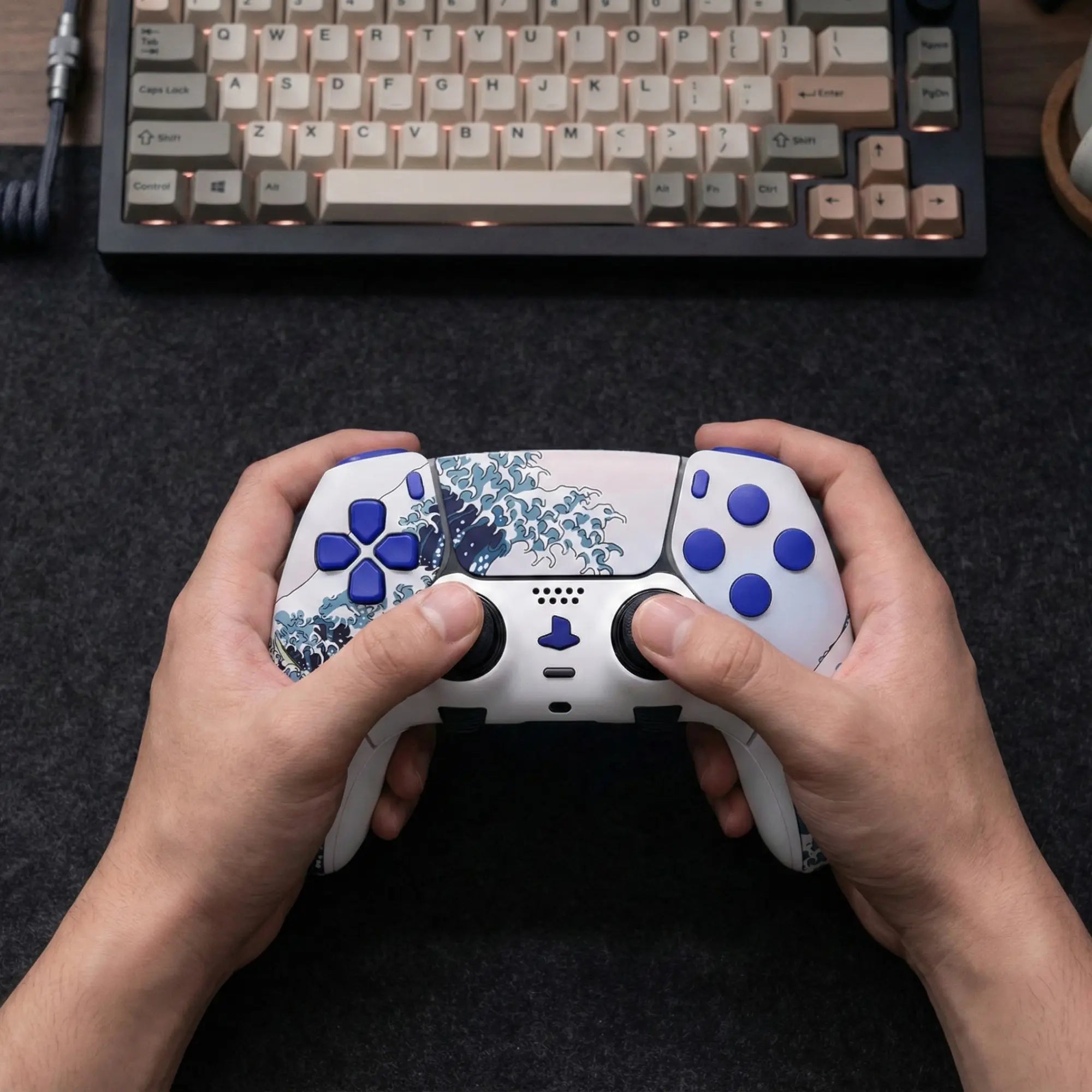 Purple neon DualSense Edge controller